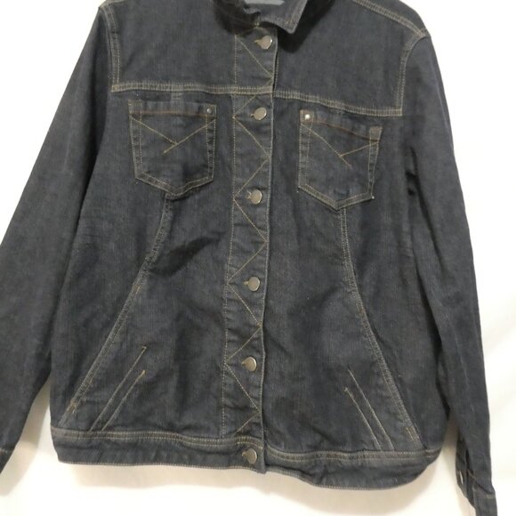 Vintage COTTON GINNY Plus - eco-ganic | small plus | Dark Blue Denim Jean Jacket - Picture 7 of 15